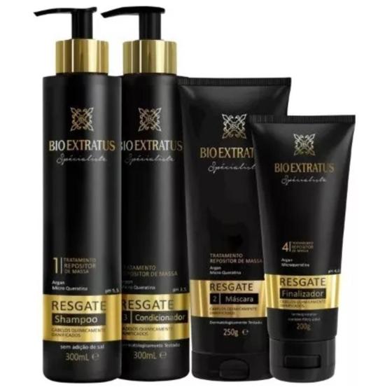 Imagem de Bio Extratus Spécialiste Resgate Shampoo 300ml + Condicionador 300ml + Máscara 250g + Finalizador 200g