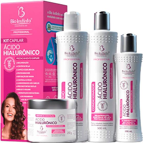 Imagem de Bio Instinto Ácido Hialurônico - Kit Preenchimento Capilar (4 Produtos)