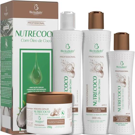 Imagem de Bio Instinto NutreCoco - Kit Hidratação e Nutrição Óleo de Coco (4 Produtos)