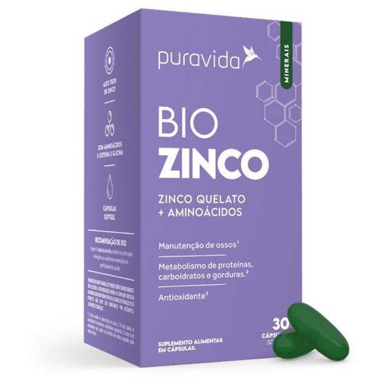 Imagem de Bio Zinco Pura Vida - Zinco Quelado + Aminoácidos - 30 Caps
