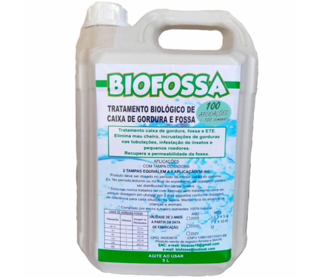 Imagem de Biofossa 5L 100 Aplicações Produto Fossa Caixa De Gordura