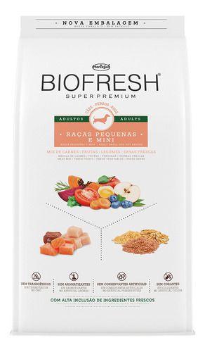 Imagem de Biofresh Super Premium Para Cão Adulto De Raça Mini E Pequena Sabor Mix De Carne E Frutas E Legumes E Ervas Fre