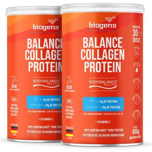 Imagem de Biogens kit 2x balance collagen protein 450g neutro