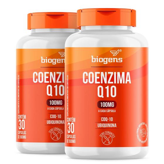 Imagem de Biogens kit 2x coenzima q10 100mg, 30 cápsulas, coq-10, ubiquinona