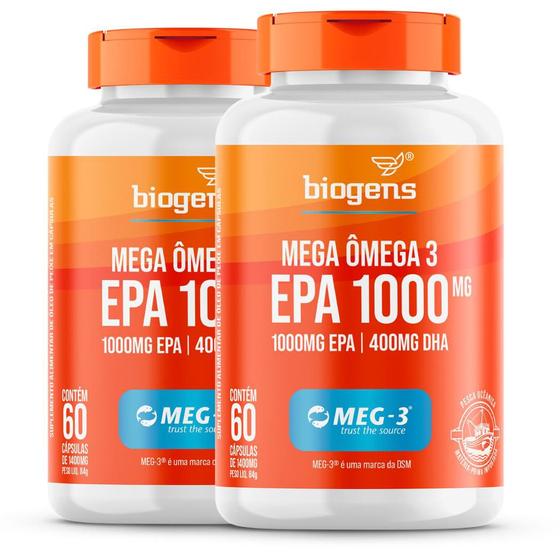 Imagem de Biogens kit 2x mega ômega 3 epa 1000 meg-3 60 caps