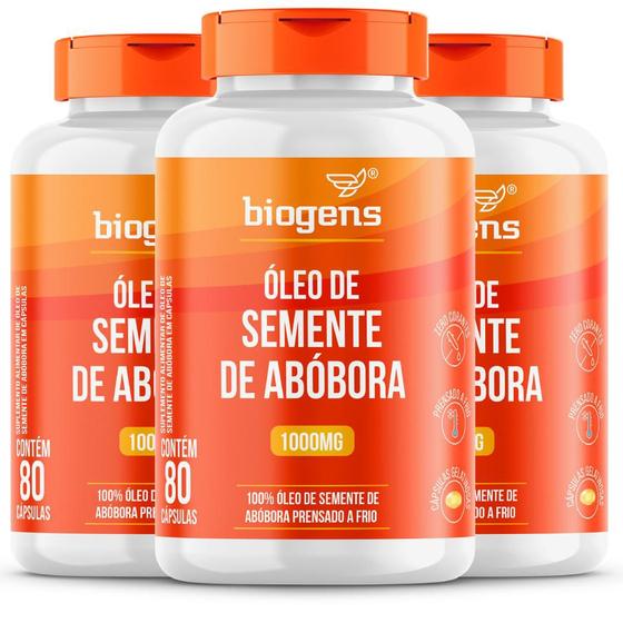 Imagem de Biogens kit 3x óleo de semente de abóbora 80 caps