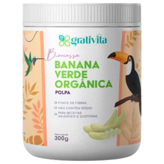 Imagem de Biomassa De Banana Verde Orgânica Polpa Grativita 300G