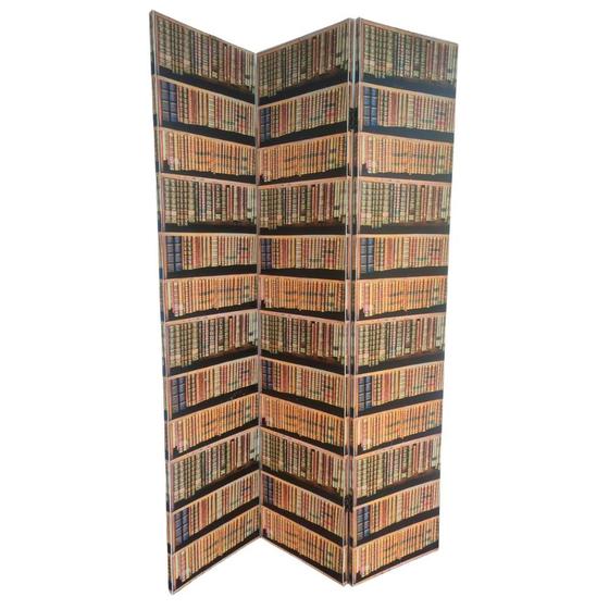 Imagem de Biombo Big Library Tela Marrom em Madeira Urban 180x120cm