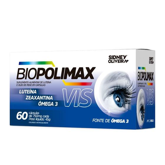Imagem de Biopolimax vis luteína e zeaxantina com ômega 3 60 cápsulas sidney oliveira