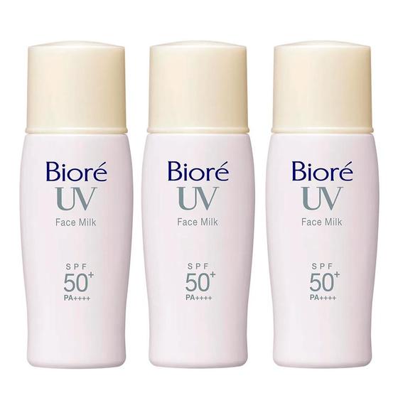 Bioré Kit com 3 Unidades Protetor Solar Facial Face Milk UV Perfect ...