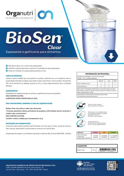 Imagem de BioSen Clear Espessante 125g - Genisis Ind. Dist.