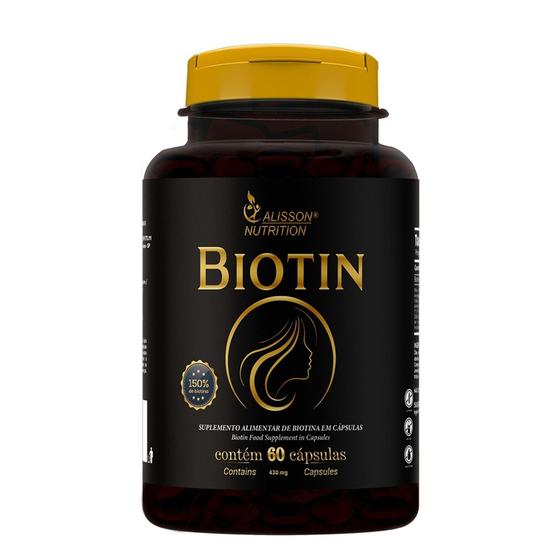 Imagem de Biotin Vitamina B7 60 cápsulas - Alisson Nutrition