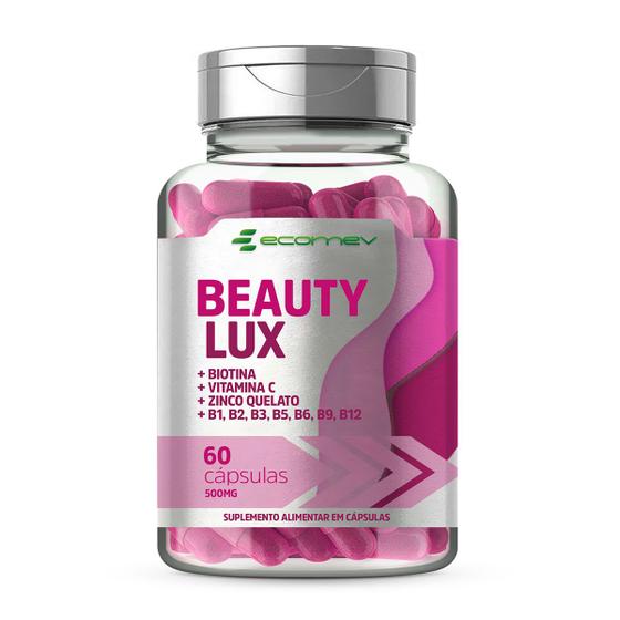 Imagem de Biotina C/ B1 B2 B6 B12 Vitamina C Zinco Formula Pura 500mg - Beauty Lux Ecomev