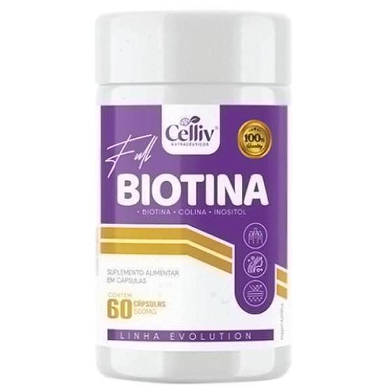 Imagem de Biotina Full 60 Caps 500 Mg Biotina, Colina E Inositol