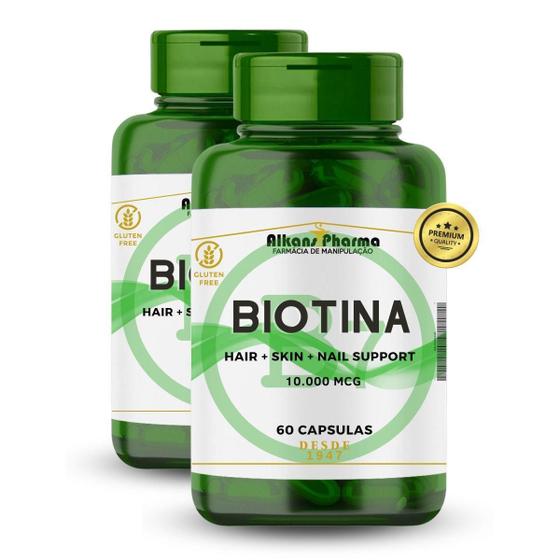 Imagem de Biotina (Vitamina B7) 10.000 Mcg 60 Cápsulas - 2 Unidades