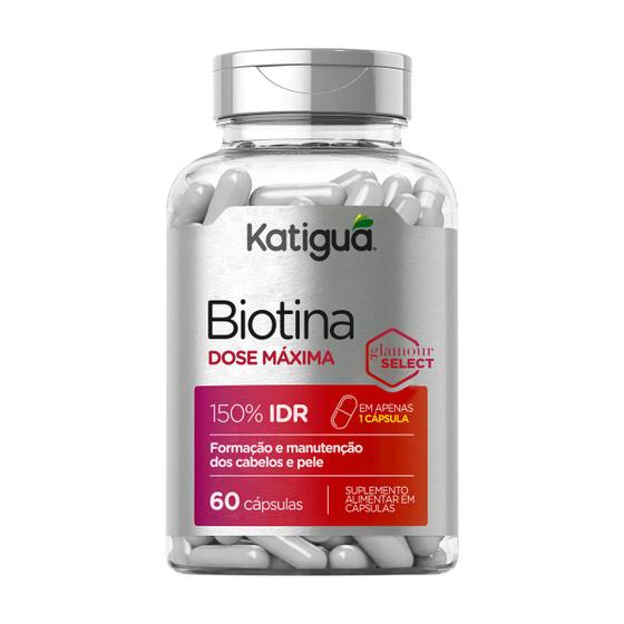 Biotina Vitamina B7 Dose Máxima Queda Capilar 60 Cápsulas Katigua