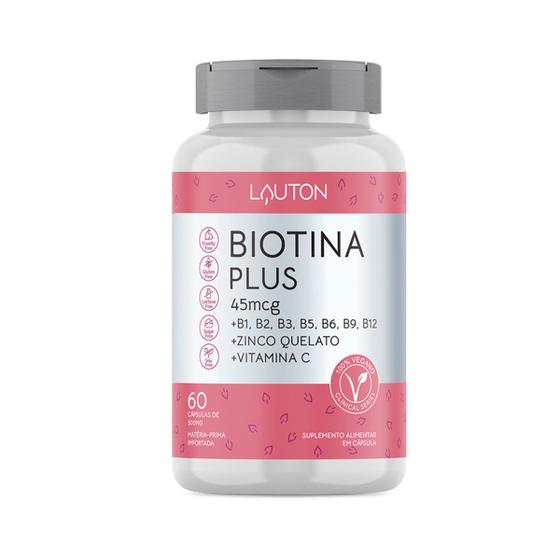Biotina + Vitaminas B1, B2, B3, B6, B9 e B12 + Zinco e Vitamina C 60 Cápsulas Lauton Nutrition Menor preço em Biotina + Vitaminas B1, B2, B3, B6, B9 e B12 + Zinco e Vitamina C 60 Cápsulas Lauton Nutrition