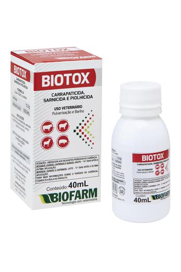 Imagem de Biotox Pulverizador E Banho Anti Pulgas Carrapatos Sarnas  Medicamento Remédio - 40mL - Biofarm