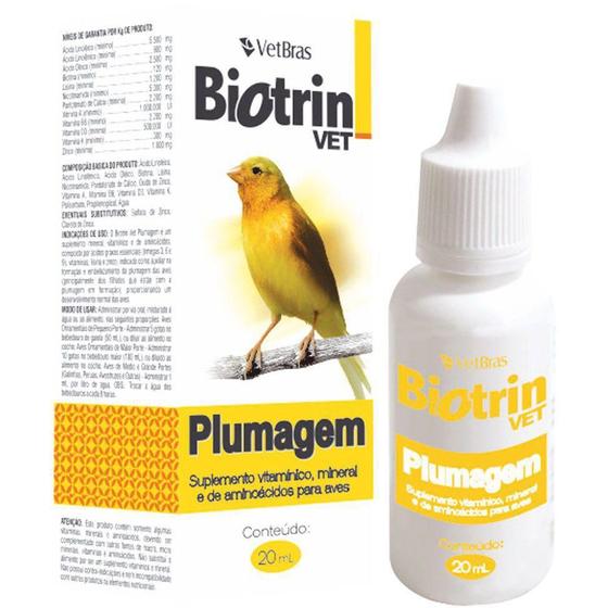 Imagem de Biotrin vet plumagem 20ml vetbras 