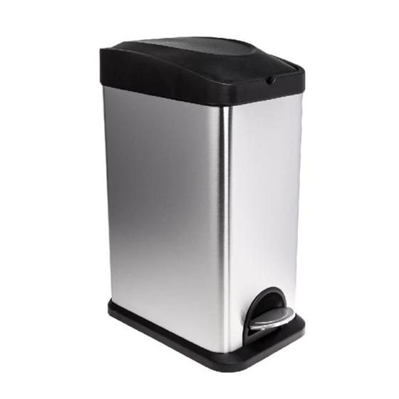 Imagem de Biovis - Lixeira Inox 15LTs Retangular com Pedal  (47x 21x34cm)