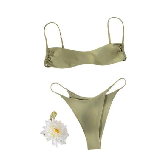 Imagem de Biquini Branco Push Up Sexy - Conjunto Micro Tanga para Praia