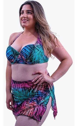 Imagem de Biquíni Com Saia Plus Size Saída De Praia