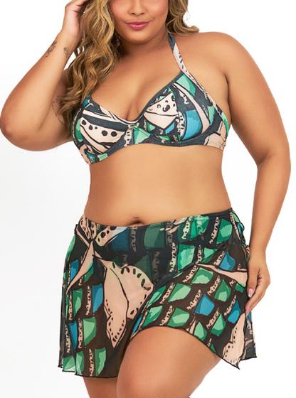 Imagem de Biquíni Com Saída de Praia Plus Size Tropical - Banho de Mar