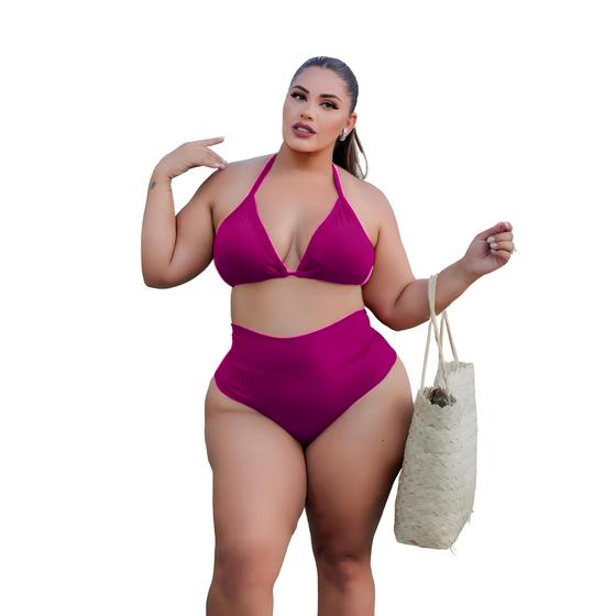 Imagem de Biquini Cortininha feminino Plus Size Semi fio GG Praia piscina