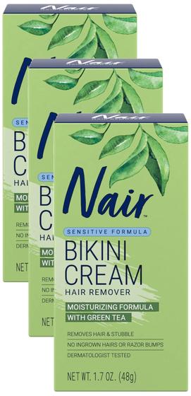 Imagem de Biquíni Cream Nair com Chá Verde Sensível a 50 mL (pacote com 3)