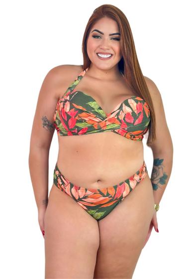 Imagem de Biquíni Feminino Plus Size Sutiã Trançado Calcinha BomBom