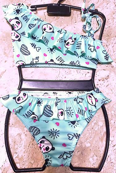 Imagem de Biquini infantil com babado  Estampado moda praia