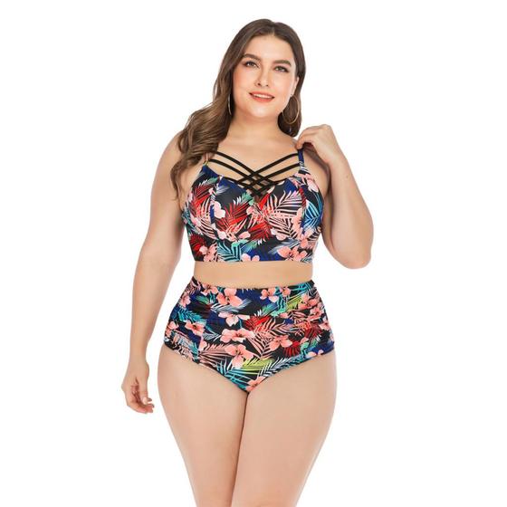 Biquíni Plus Size Com Bojo Estampada Floral Menor preço em Biquíni Plus Size Com Bojo Estampada Floral