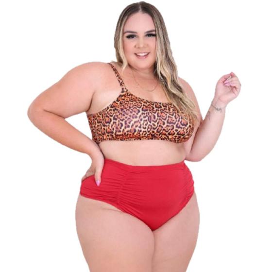 Imagem de Biquíni plus size top com bojo alça regulável cintura alta