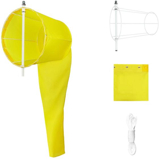 Imagem de Biruta - Windsock Conjunto Completo 60cm Amarelo Nbr12647