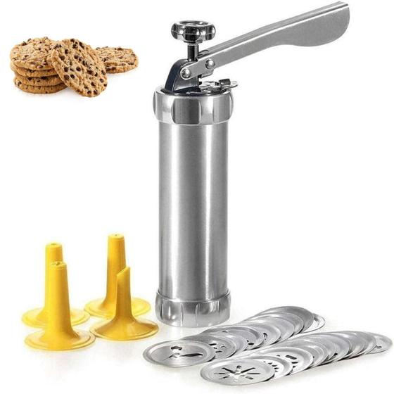 Biscoiteira Máquina Fazer Biscoito Bolacha Decorar Bolos Com 20 Moldes ...