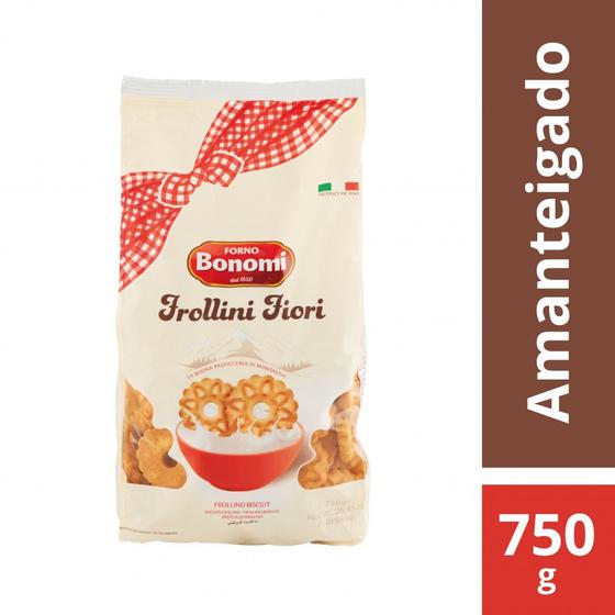 Imagem de Biscoito Amanteigado Italiano Bonomi Frollini Fiori Pacote 750g