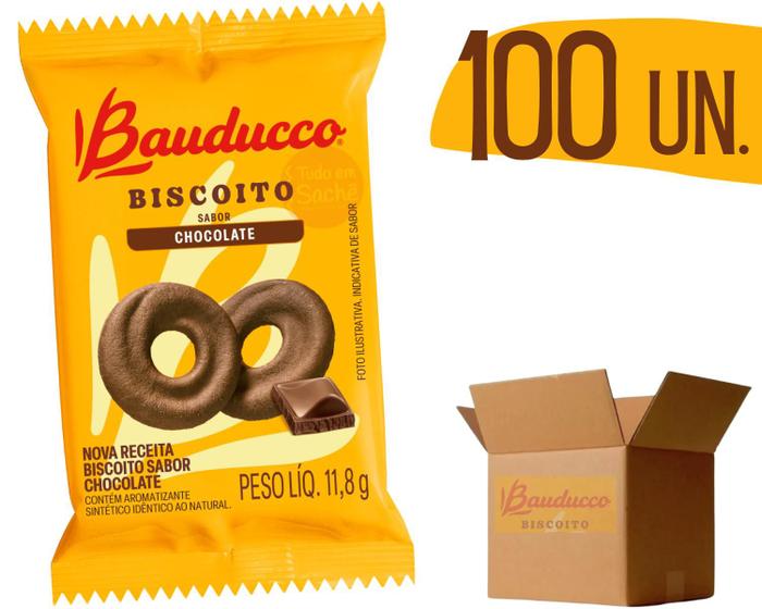 Imagem de Biscoito Bauducco 11,8g Amanteigado Sabor Chocolate - 100 unidades