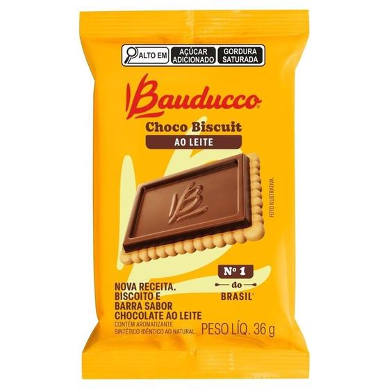 Imagem de Biscoito Bauducco Chocobiscuit Ao Leite 36g - Embalagem com 18 Unidades