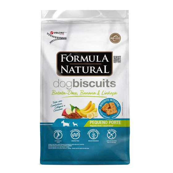 Imagem de Biscoito Cães Formula Natural DogBiscuits Batata Doce Banana e Linhaça 250g unid Bolachinha