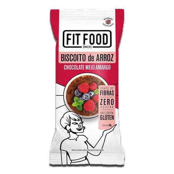 Imagem de Biscoito De Arroz Chocolate Meio Amargo Fit Food 60G