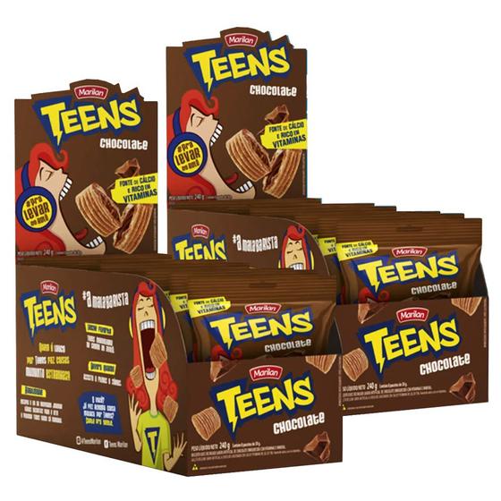 Imagem de Biscoito De Chocolate Teens Marilan Pack Com 16 Unidades 30g