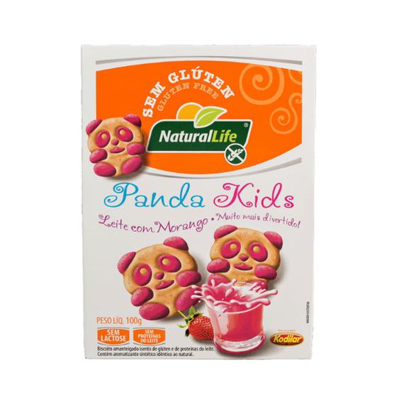 Imagem de Biscoito de Panda Kids Sabor Leite com Morango Sem Glúten Sem Lactose 100g - NaturalLife