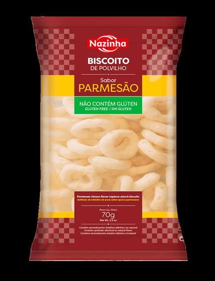 Imagem de Biscoito de polvilho argola sabor parmesão 70g - Nazinha