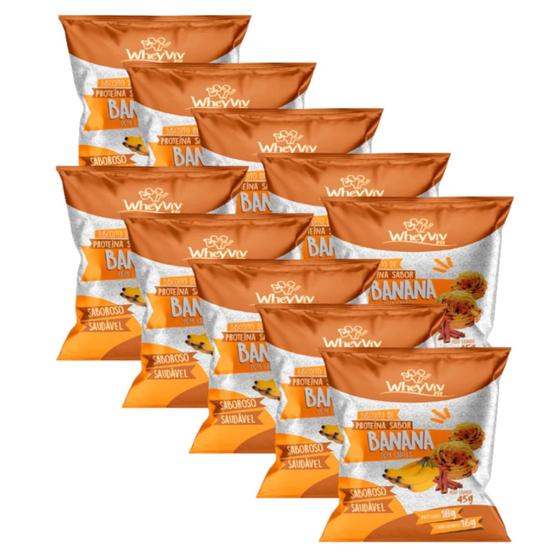 Imagem de Biscoito Fit Sabor Banana com Canela com Whey Protein de 18g de Proteína com 45g-Kit 05 WheyViv