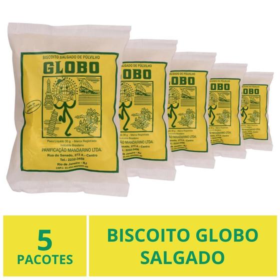 Imagem de Biscoito Globo Salgado, Rio De Janeiro, 5 Pacotes 30G