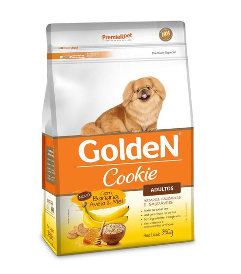 Imagem de Biscoito Golden Cookie Cães Adultos Cães Adultos Sabor Banana, Aveia e Mel - 350g