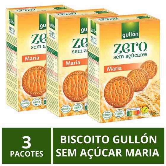 Imagem de Biscoito Gullón Sem Açúcar, Maria, 3 Pacotes de 400g