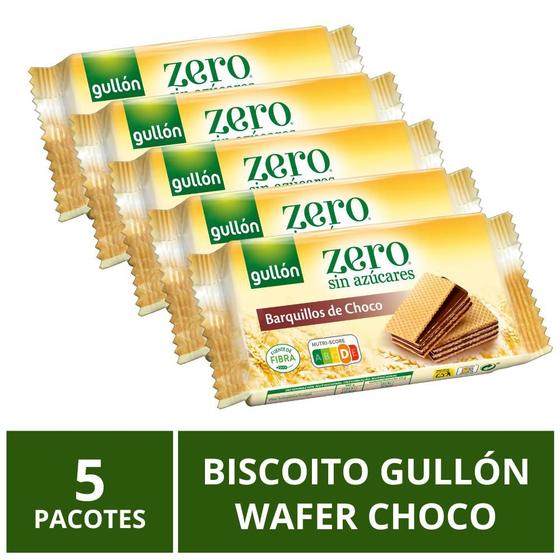 Imagem de Biscoito Gullón Sem Açúcar, Wafer Chocolate, 5 Pacotes