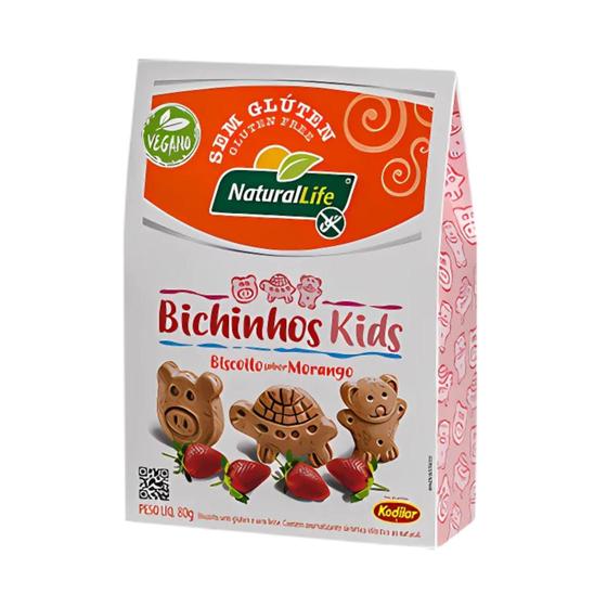 Imagem de Biscoito Infantil Morango Vegano - Bichinhos Kids Natural Life 80g