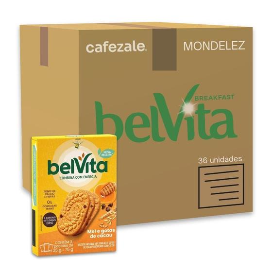 Imagem de Biscoito Integral Belvita Mel E Cacau Kit 36 Caixas 75G